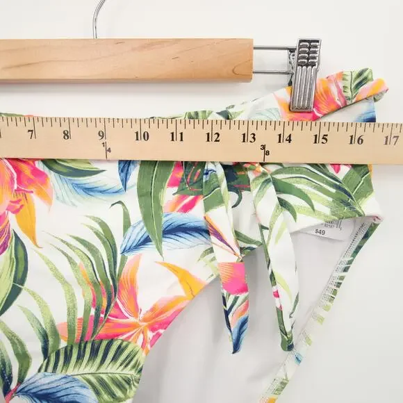 Liz Claiborne Bikini Bottoms Green White Tropical Beach Floral Palm Leaf XXL - Picture 3 of 9